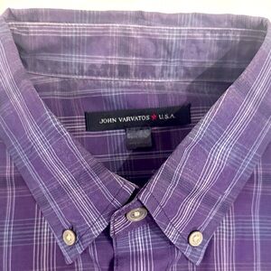 John Varvatos Men's Purple Checkered Shirt